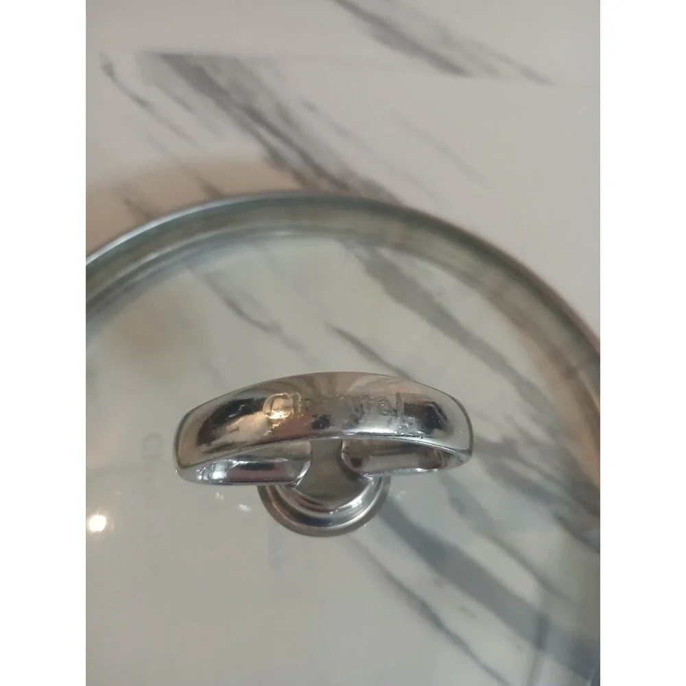 Chantal 17 Stl Steel Glass Pot Pan Lid 6 3/4” Total Diam. For 6 1/4” Inside Diam
